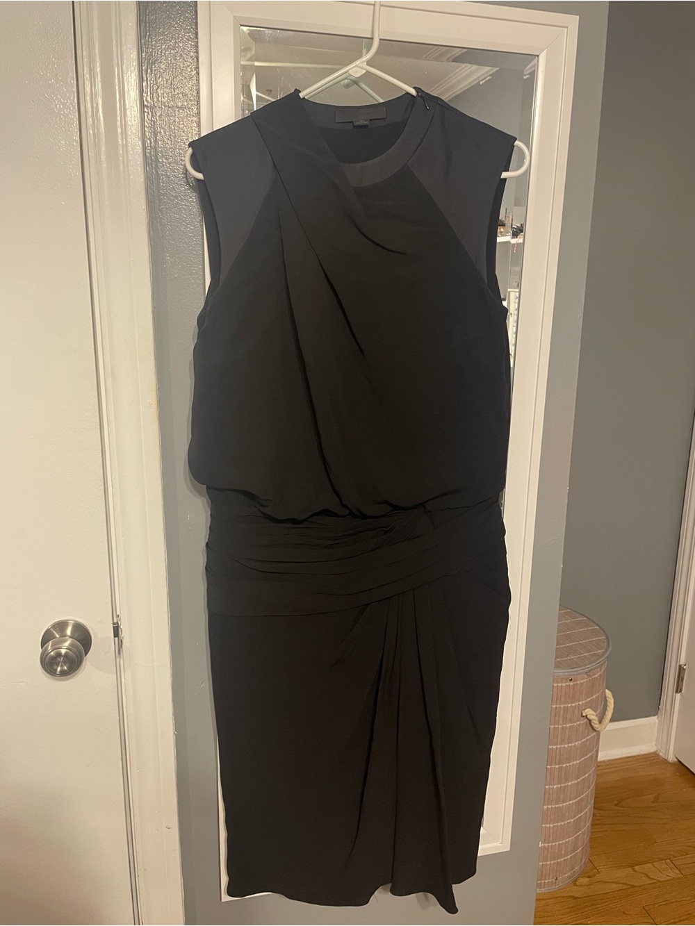 Alexander Wang Black Sleeveless Draped Midi Dress